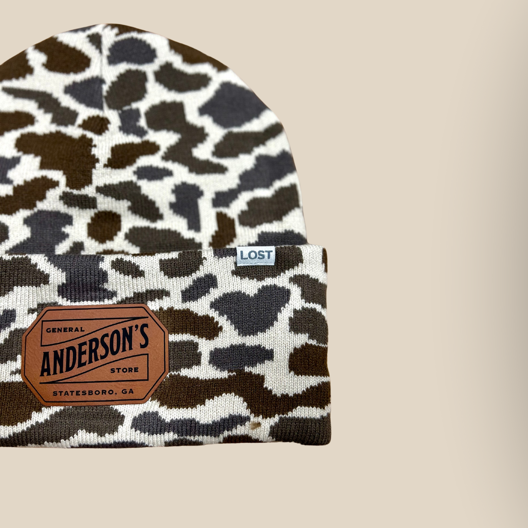 Leather Logo Patch Beanie