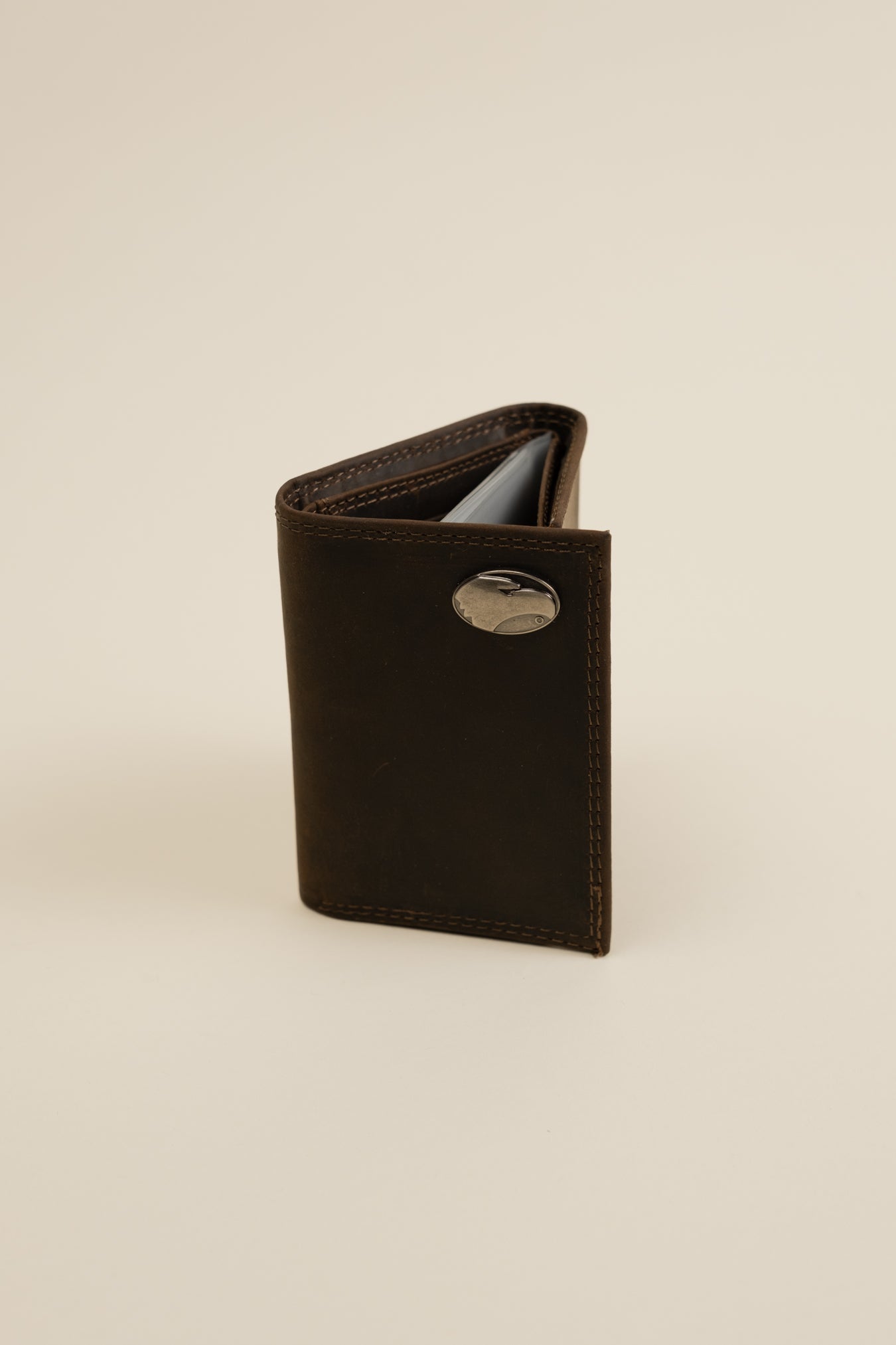 Light Brown Crazy Horse Tri-Fold Wallet