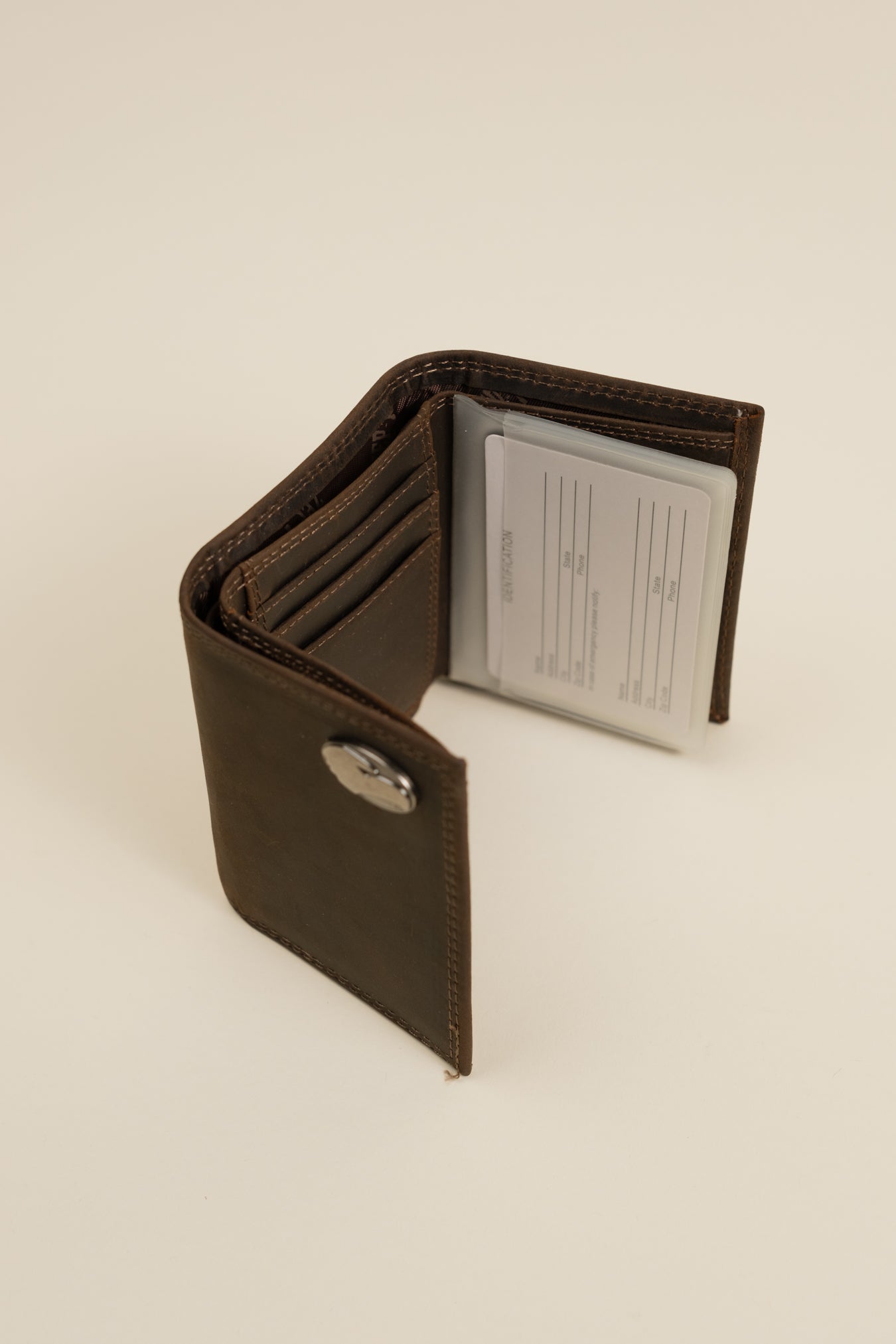 Light Brown Crazy Horse Tri-Fold Wallet