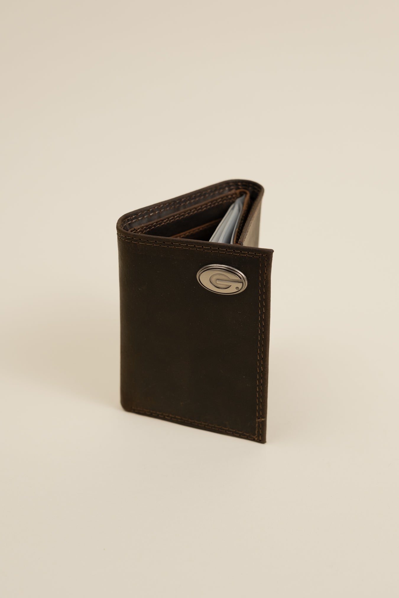 Light Brown Crazy Horse Tri-Fold Wallet