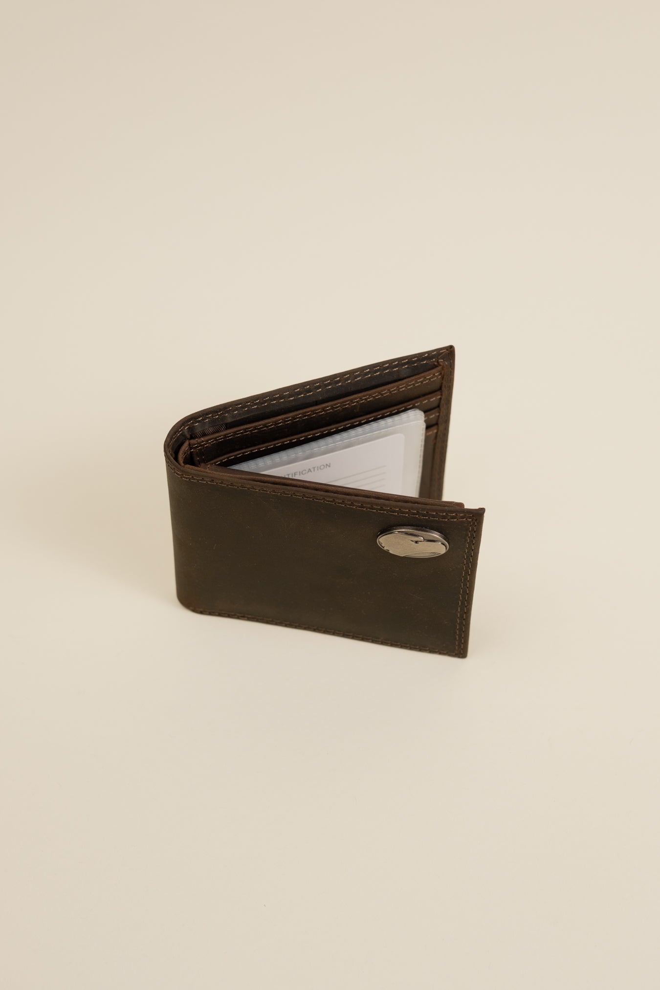 Light Brown Crazy Horse Bi-Fold Wallet