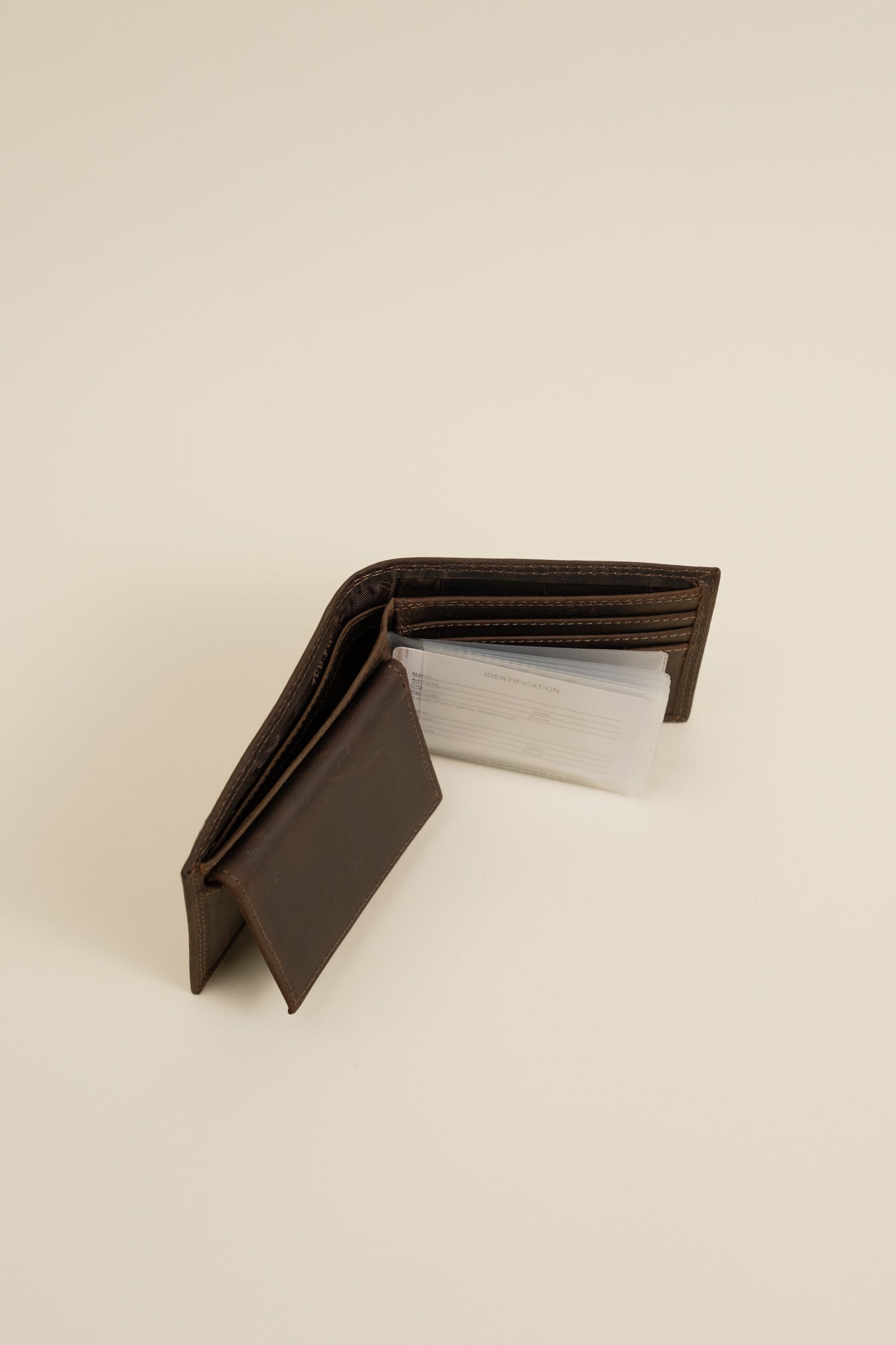 Light Brown Crazy Horse Bi-Fold Wallet